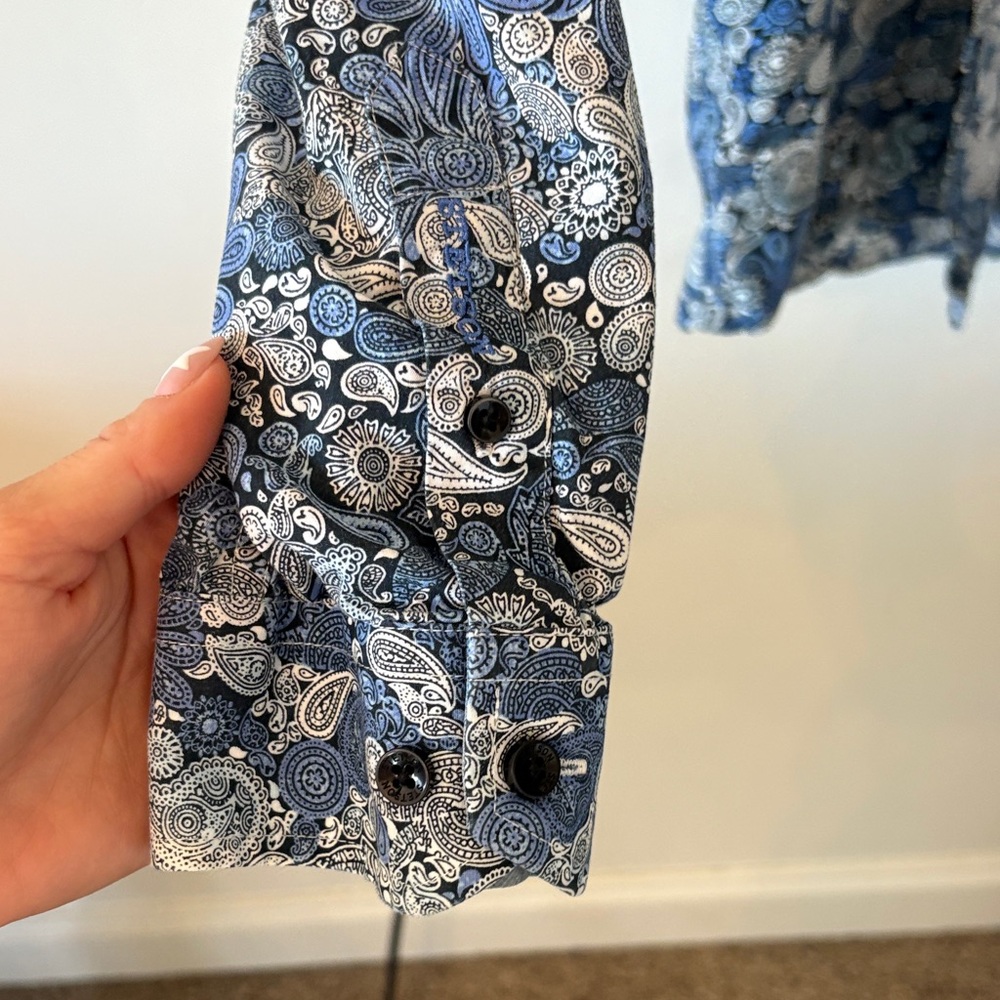 Stetson Navy & Light Blue Paisley Shirt Jacket - Picture 7 of 10